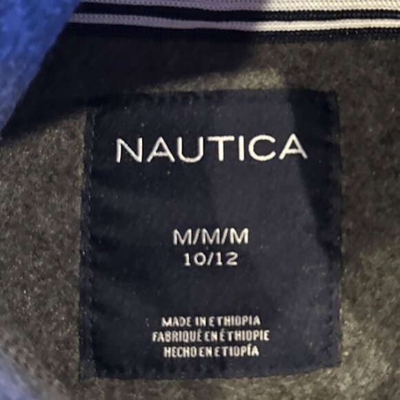 Nautica Pullover Hoodie Gray Sweatshirt w Front Pocket Size Boys Medium 10/12 - Picture 12 of 14